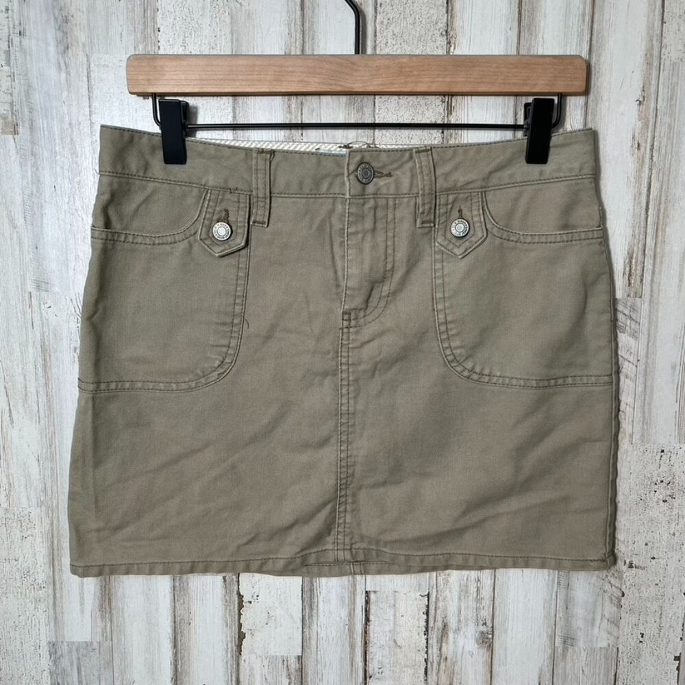 Vintage Y2K‎ Old Navy Olive Green Cargo Mini Skirt Low Rise Womens Size 4